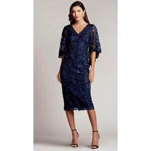 Tadashi Shoji Navy Lace Midi Dress
